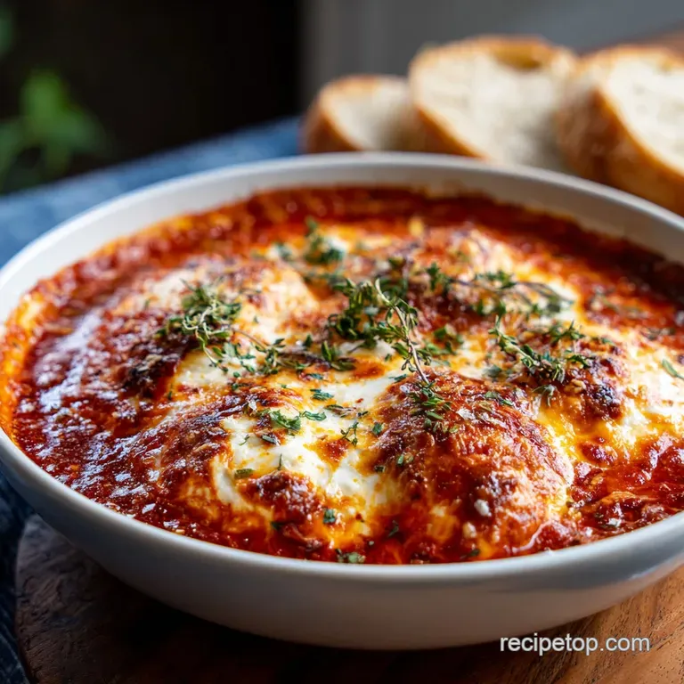A thick square slice of layered pasta on a white plate, showing melted cheese drips and a sprig of fresh parsley.