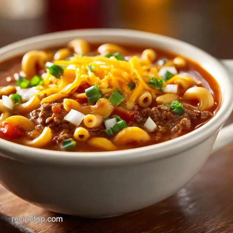OnePot Creamy Cheeseburger Macaroni Soup
