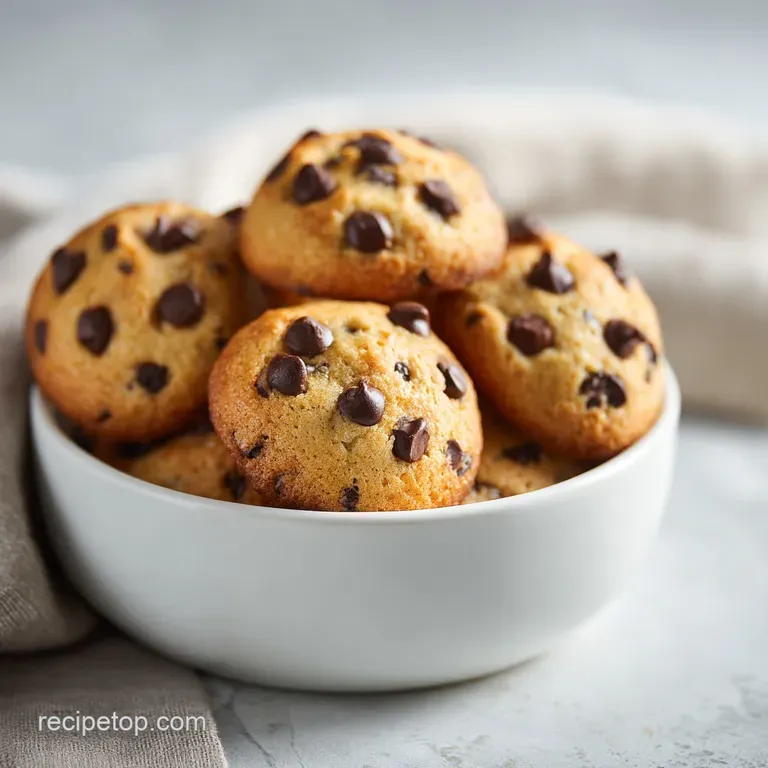 Three freshly baked cookies artfully arranged on a white plate, a tempting stack.
