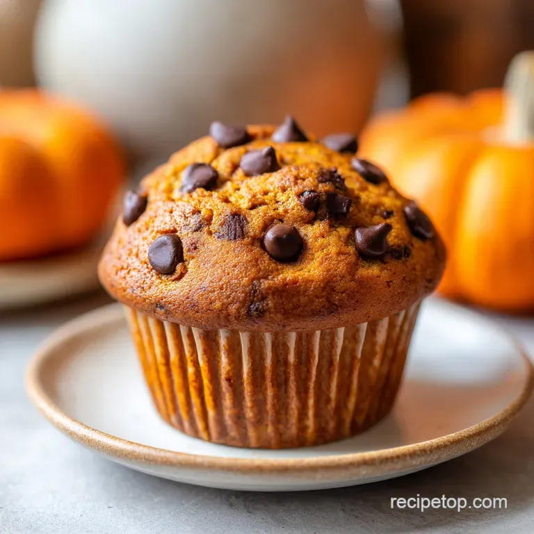 Moist Pumpkin Chocolate Chip Muffins: Bakery Style
