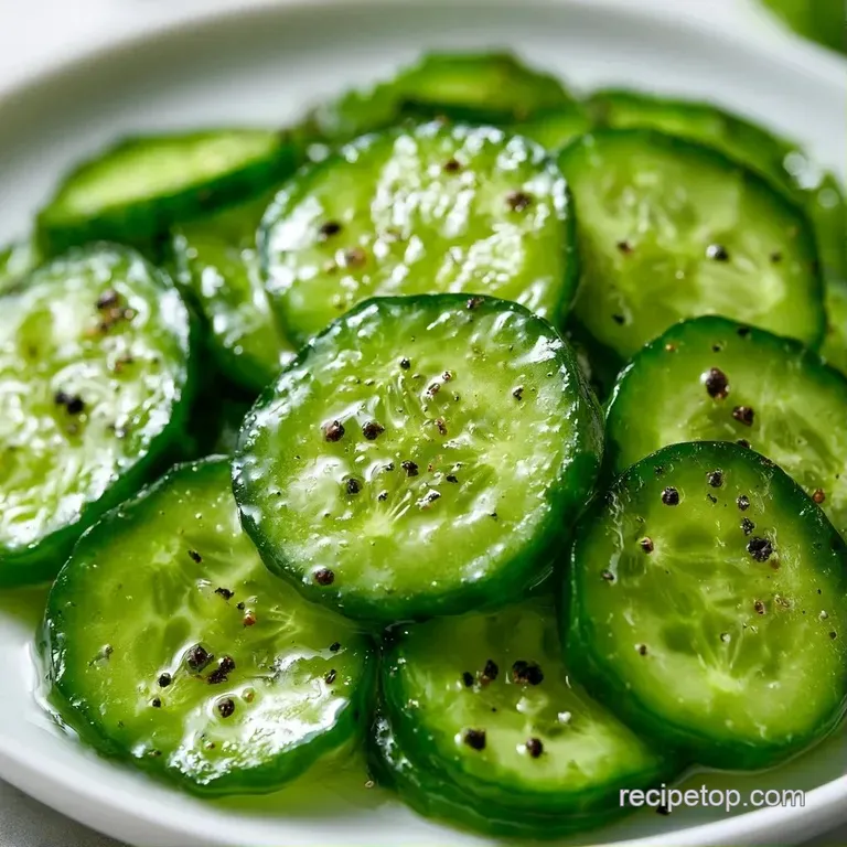 Vibrant green pickle spears neatly arranged on a white ceramic platter with fresh dill and cracked peppercorns.
