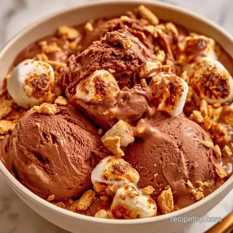 Campfire Smores Ice Cream with Cocoa Base