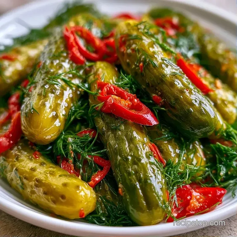 Slices of crisp green cucumbers on a white plate, accented by ivory garlic cloves and bright, feathery dill sprigs.