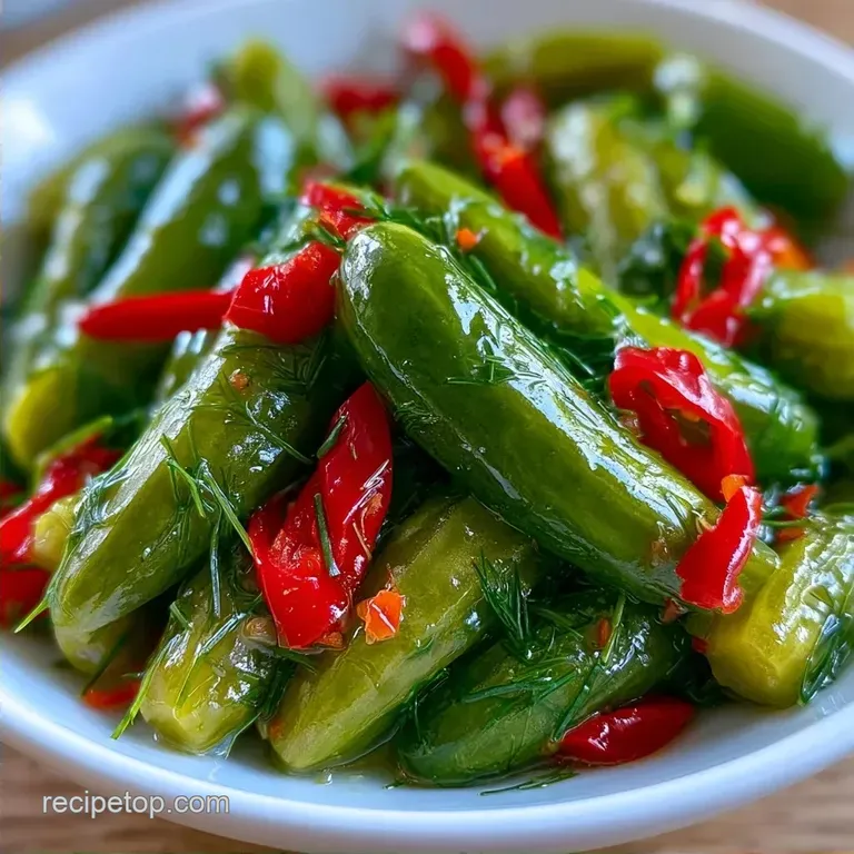 Spicy Garlic Dill Pickles with Thai Chilies