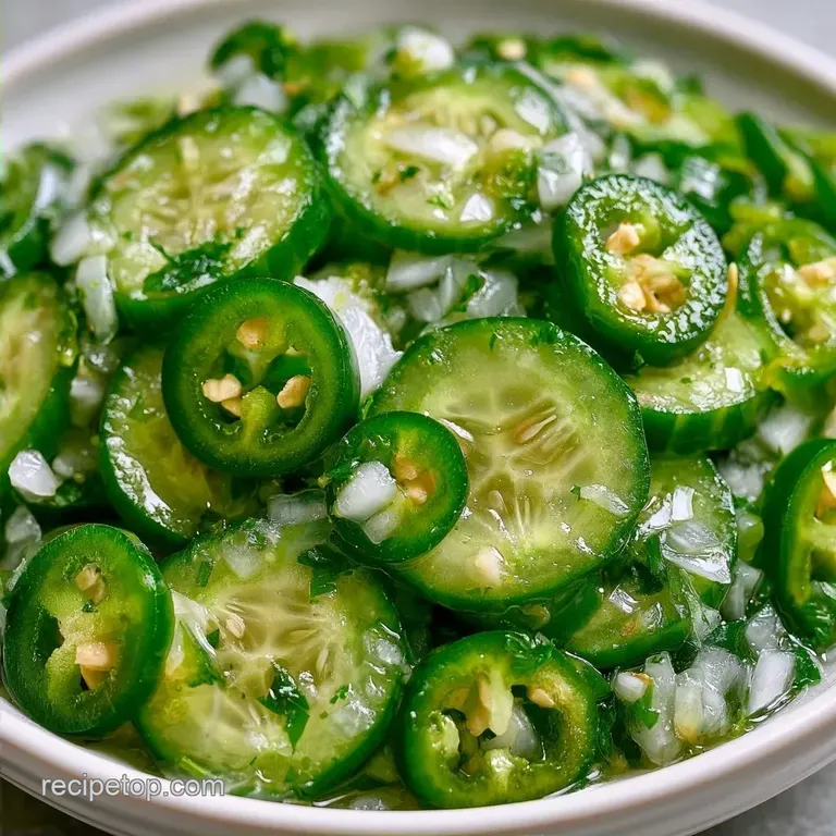 Spicy Refrigerator Pickles with Jalapenos