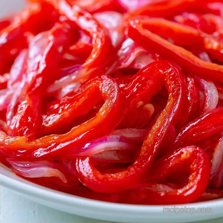 Sweet Red Pepper Pickles with Apple Cider Vinegar