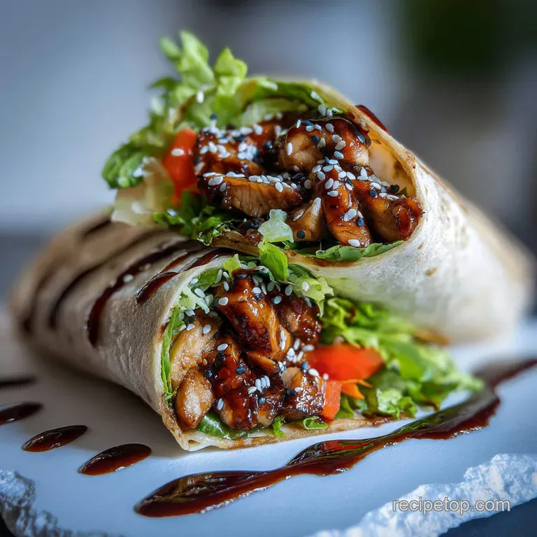 Teriyaki Chicken Wrap with Sesame Seeds