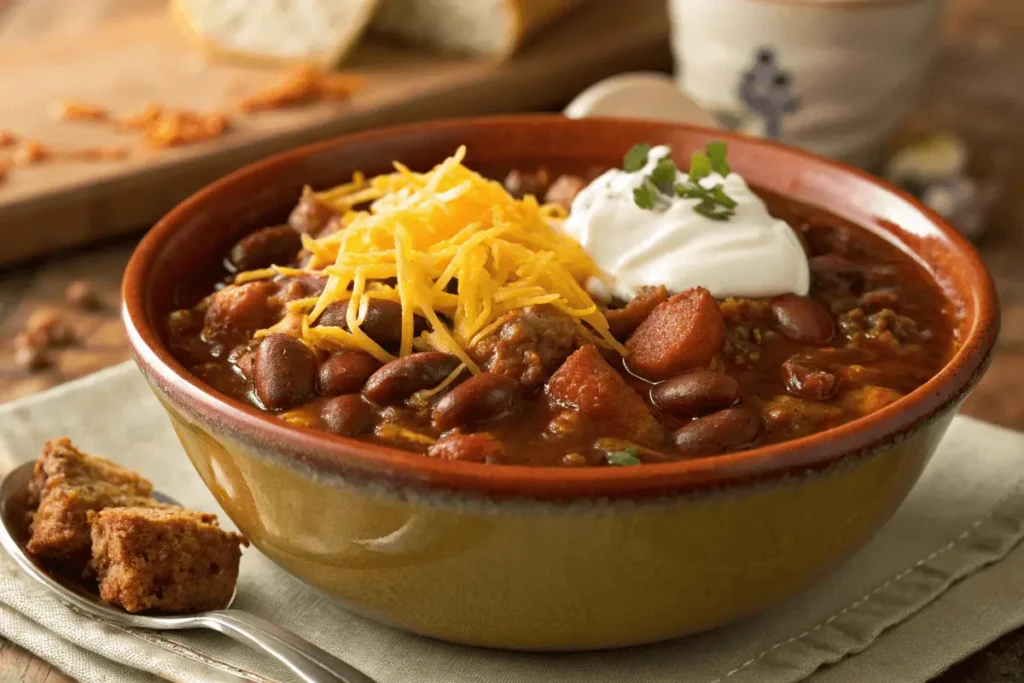 Serve your enchilada chili with creative toppings for extra flair.