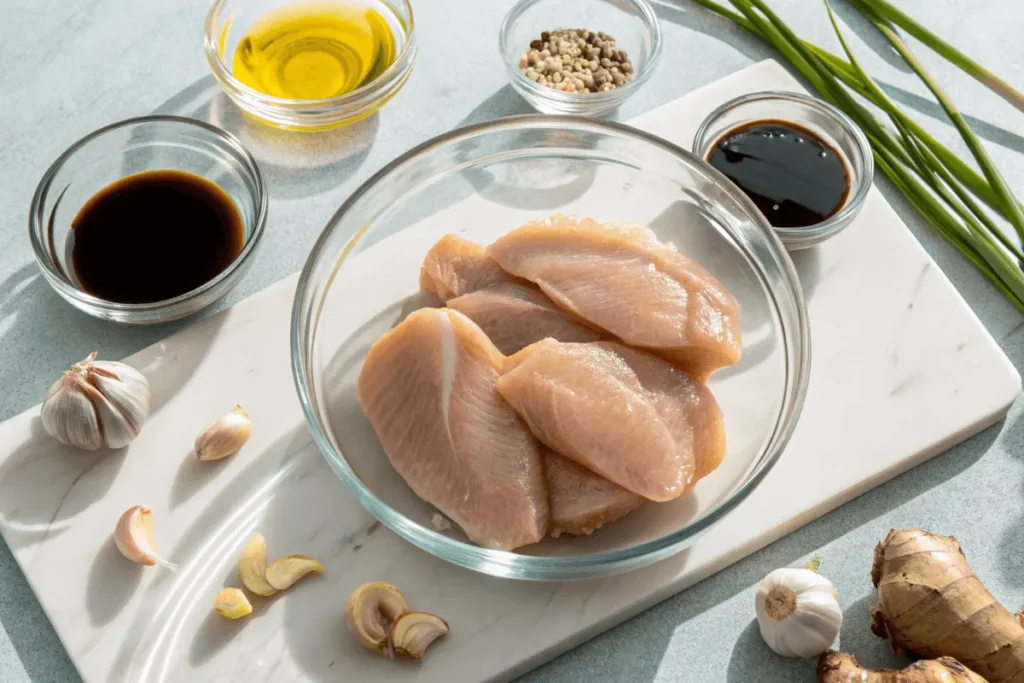 Marinating chicken for teriyaki recipe
